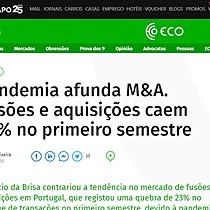 Pandemia afunda M&A. Fuses e aquisies caem 23% no primeiro semestre